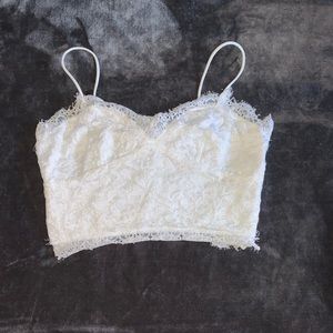 White lace look tank top
